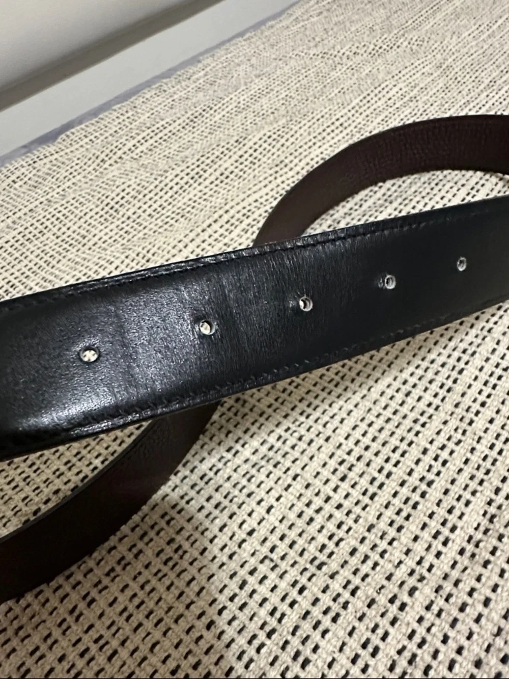 Hermes Brown Leather Belt with Silver H-Style Buckle